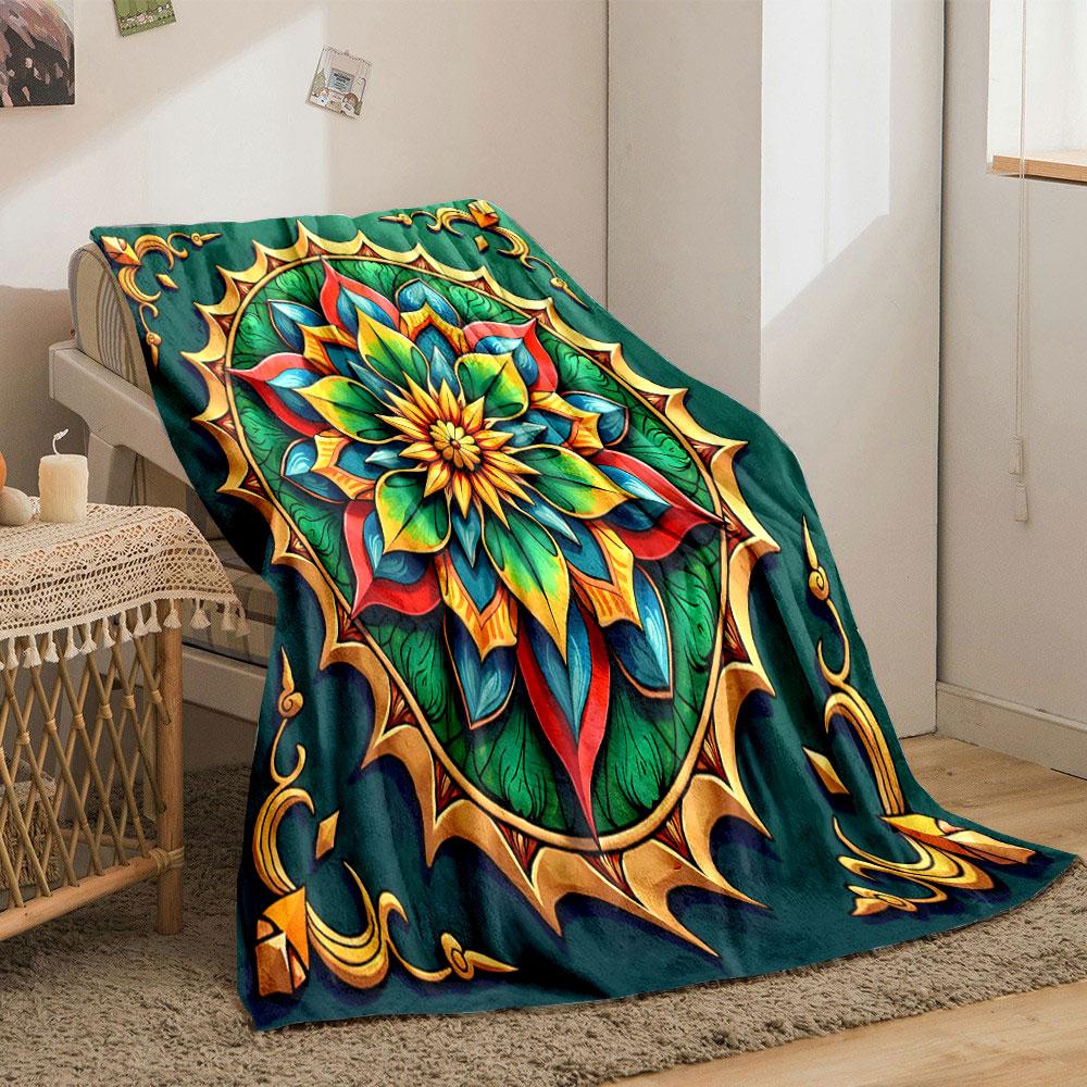 Colorful Mandala Design Print Blanket Soft and Cozy Perfect for the Living Room Bed Sofa or a Nap,gift