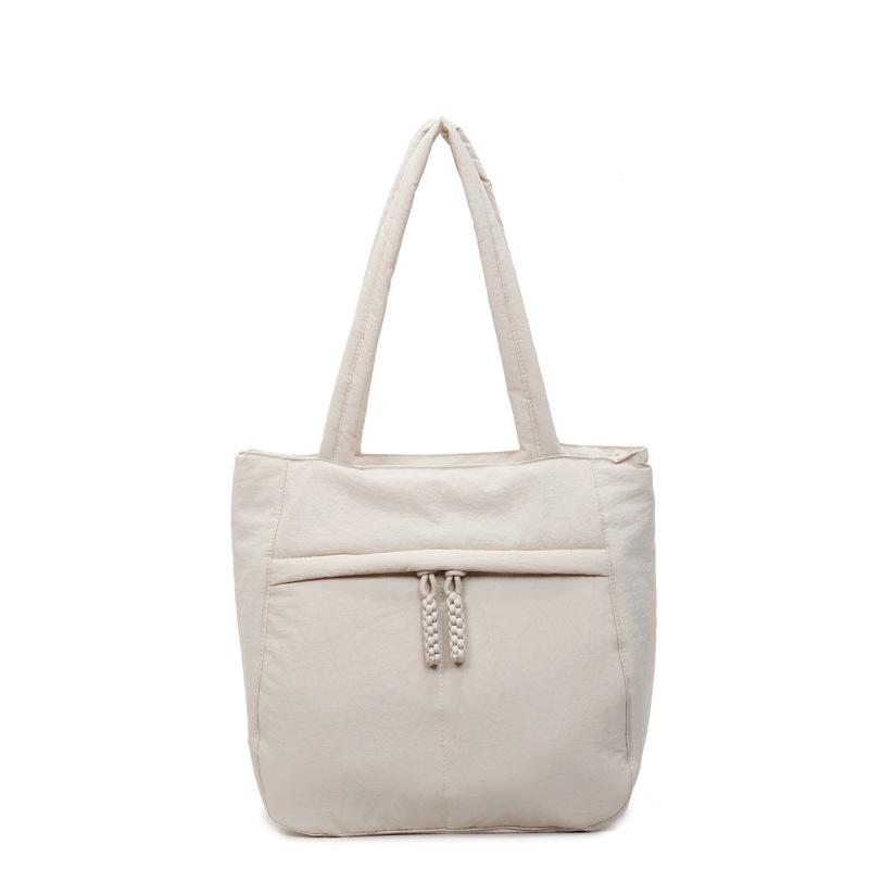 Simple and Large-capacity Tote Bag Casual Canvas Bag Women's 2025 Autumn New Commuter Shoulder Bag Student Class Bag