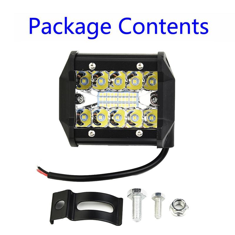 Car LED Work Light 12V 60W Bar Flood Spot Lights Driving Lamp For Offroad Auto Truck SUV Boats Super Bright Car Accessories