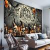2D flat banner 1 piece - Halloween banner background - scary skulls and batszyc
