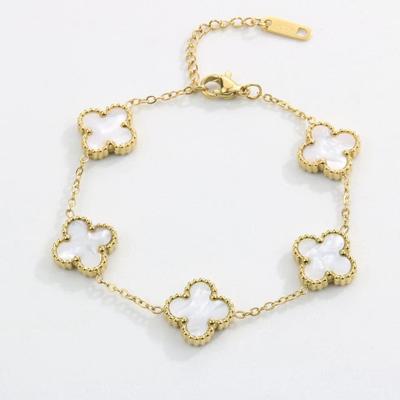 Oboustranný náramek se čtyřlístkem Jednoduchý a stylový Bangle pro ženy ve stylu Ins