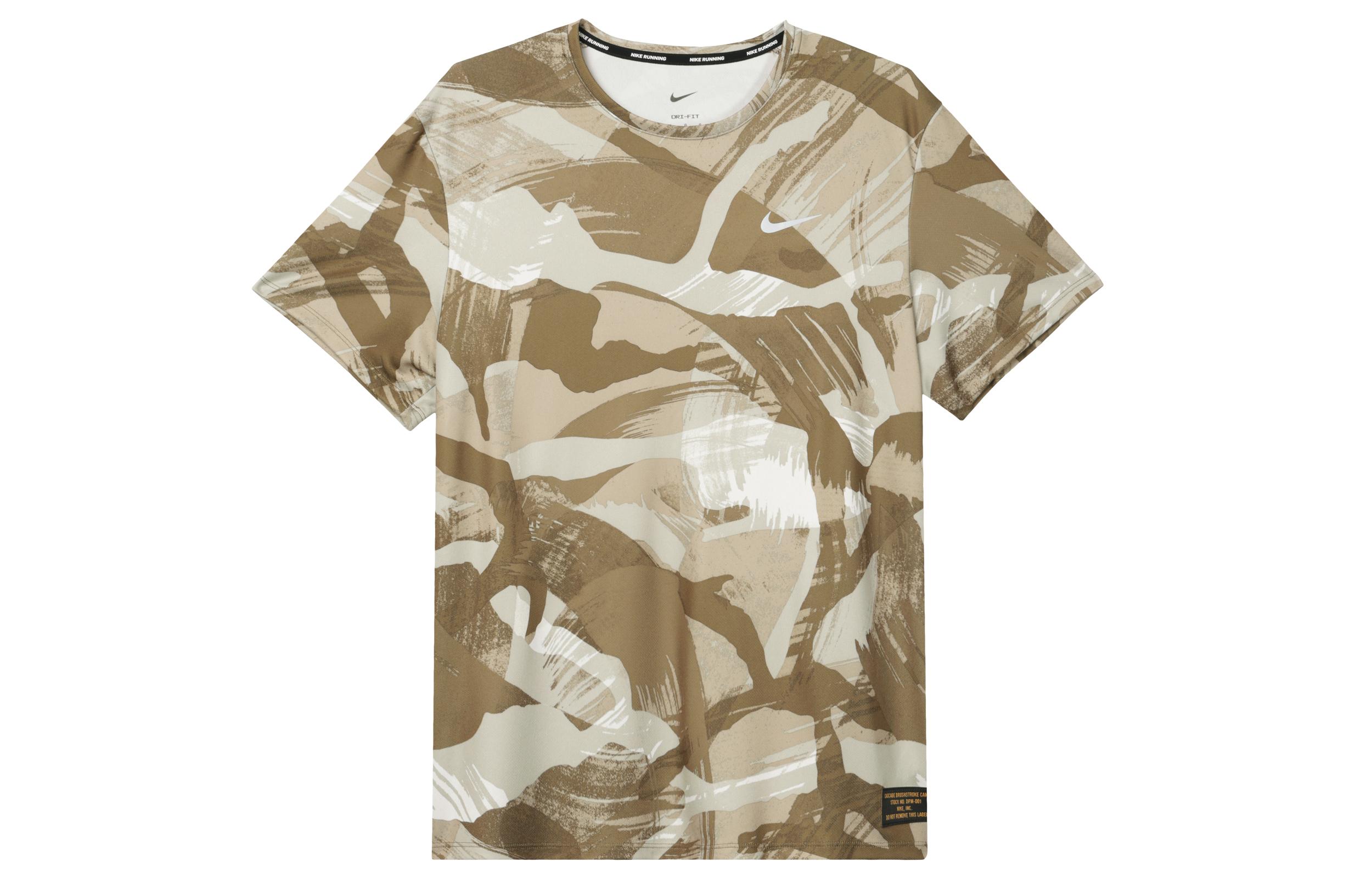 Nike T Shirts Men s Rush Umber Crew Neck Moderate Straight Fit FD4053-242 L