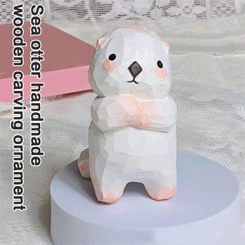 Handmade Animal Wood Carving Figurine Sculpture Home Office Desk Decoration Craft for Office and Living Room