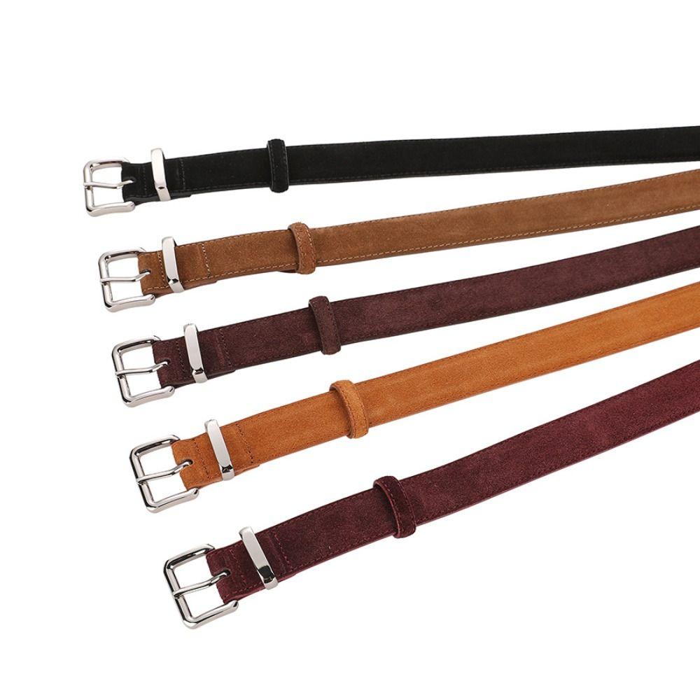 Casual Suede Leather Belt Trendy Trouser Dress Belts Fashion Pin Buckle Waistband  Gifts