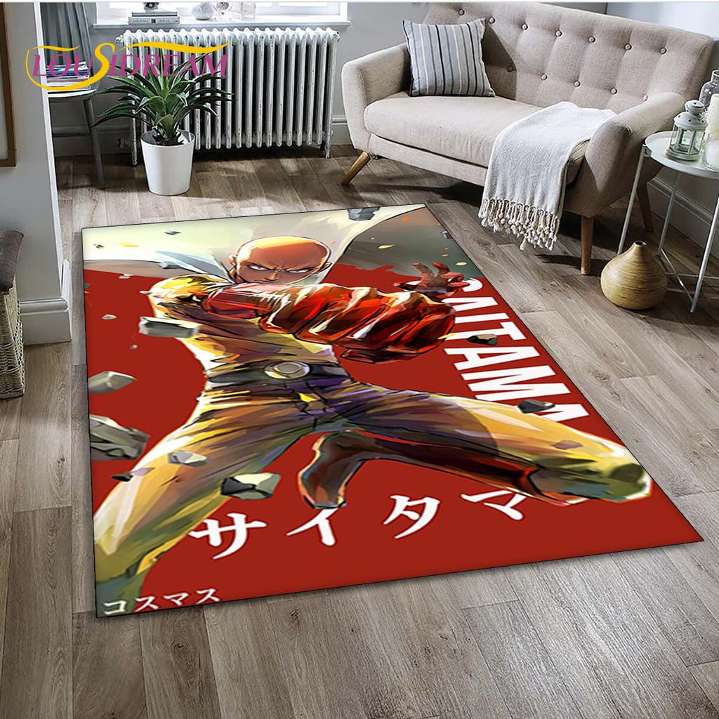 3D ONE PUNCH MAN Anime Cartoon  Area Rug,Carpet Rug for Living Room Bedroom Sofa Doormat Decoration, Kid Play Non-slip Floor Mat