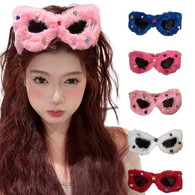 Hair Hoop Hair Accessories Sunglasses Headwear Sweet Style Headdress Y2k Hairband Acrylic Material for Girls Women Lady