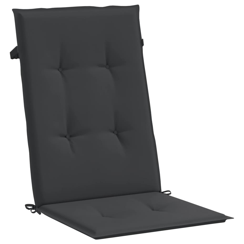 VidaXL Gartenstuhlauflagen für Hochlehner 4 Stk. Schwarz 120x50x3 cm
