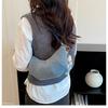 Retro Cow Horn Denim Underarm Bag: 2026 Trendy Niche Design, Women's Single Shoulder Crossbody Bag
