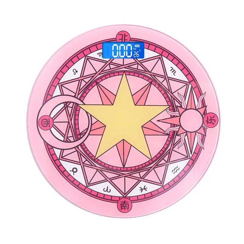 Roztomilá růžová koupelnová váha Magic Array s LCD displejem, elektronická digitální váha, chytrá váha na tělesný tuk, podlahová váha