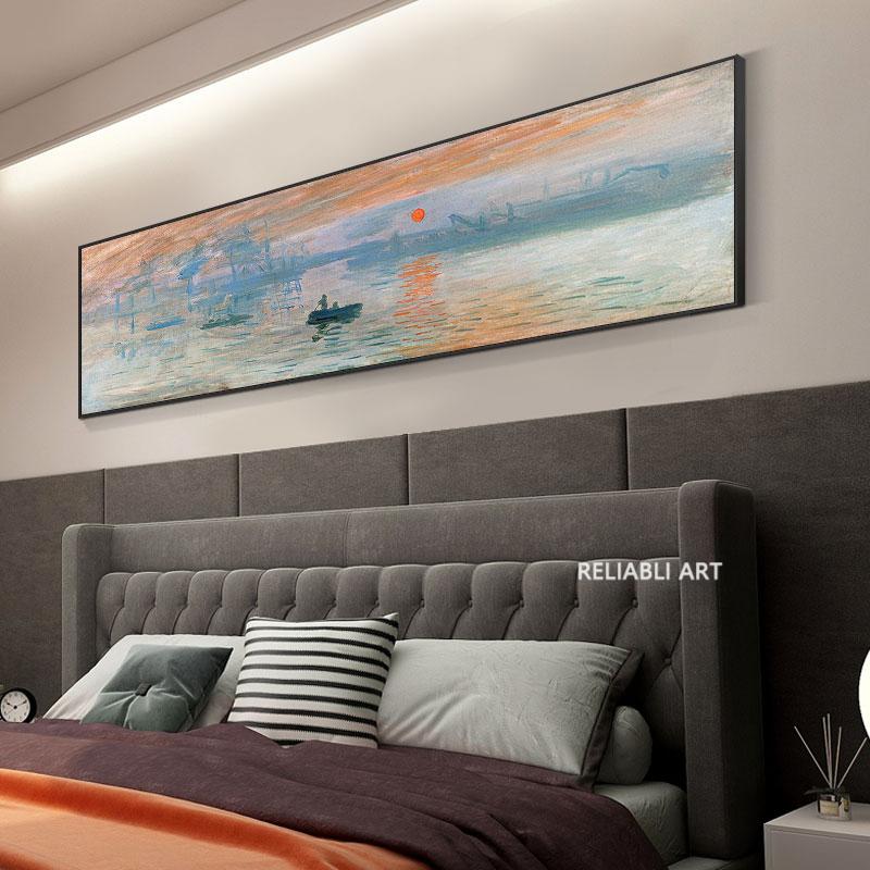 Classic Sunrise Impression Bedroom Decoration Wall Art Bedside Background Posters Prints Monet Van Gogh Famous Painting Cuadros