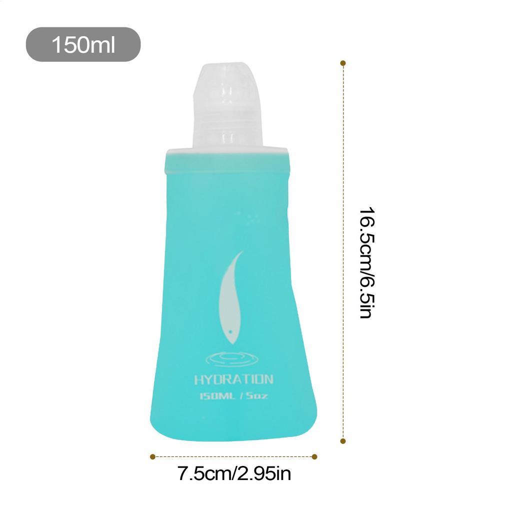 Folding 150ML Sports Soft Water Bottle TPU Soft Water Bag Marathon Drinking Water Storage Pouch Running Water Jug Container Bag