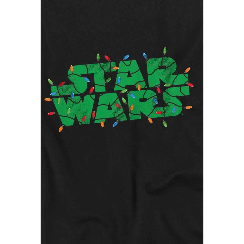 STAR WARS Mens Christmas Lights Logo T-Shirt