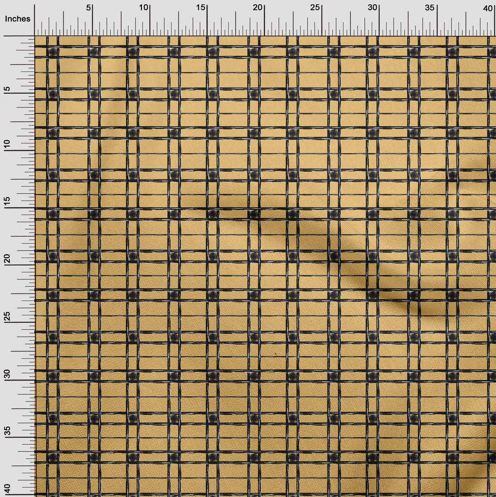 oneOone Cotton Flex Fabric Check Ikat Print Fabric By Yard 40 Inch Wide