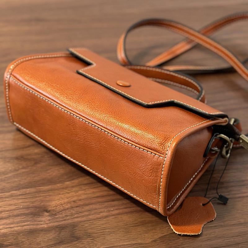 Johnature Ретро натуральная кожа маленькая сумка для женщин универсальные коровья кожа — фото 9