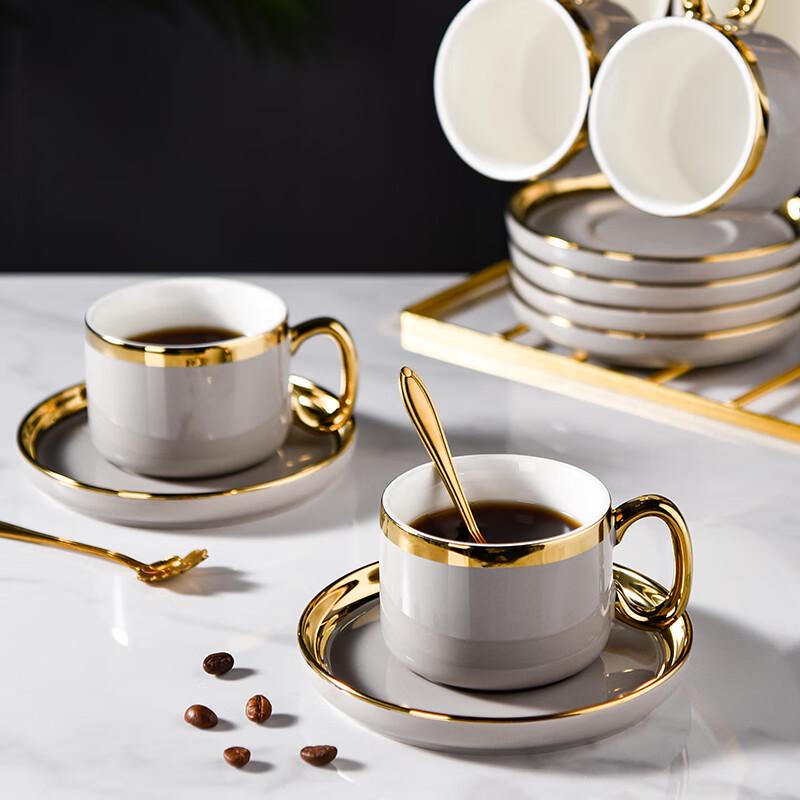 Naijiang Europese Luxe Gouden Rand Keramisch Koffieservies