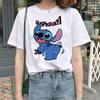 Funny Kawaii Shirt Disney Lilo Stitch Cartoon T Shirt Stitch Cute Manga T-shirt Y2k Graphic Tshirt Top Tee Clothes