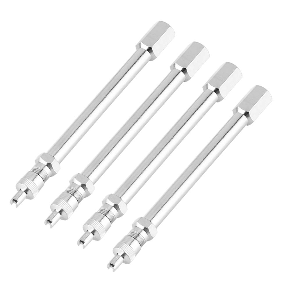 4pcs Truck Extension Valve, Car Tire Valve Extension 100mm Chrome Tire Valve Extension Rod