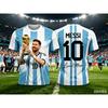 Letné detské oblečenie v štýle Messi 3D tlačiteľné Futbalové tričko. Voľné a pohodlné, vhodné na vonkajšie nosenie.