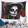 Alexander Gothic Las Elegantes Girls Day Of Dead Skull Tapestry Decor Art Aesthetic Tapestries Home Wall Cloth Wall Hanging