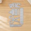 Stationery Die Cuts, Metal Cutting Dies, Scissors Glue Ruler Pencil ABC Letters Dies, School-themed Dies for Scrapbooking Card Making Embossing DIY