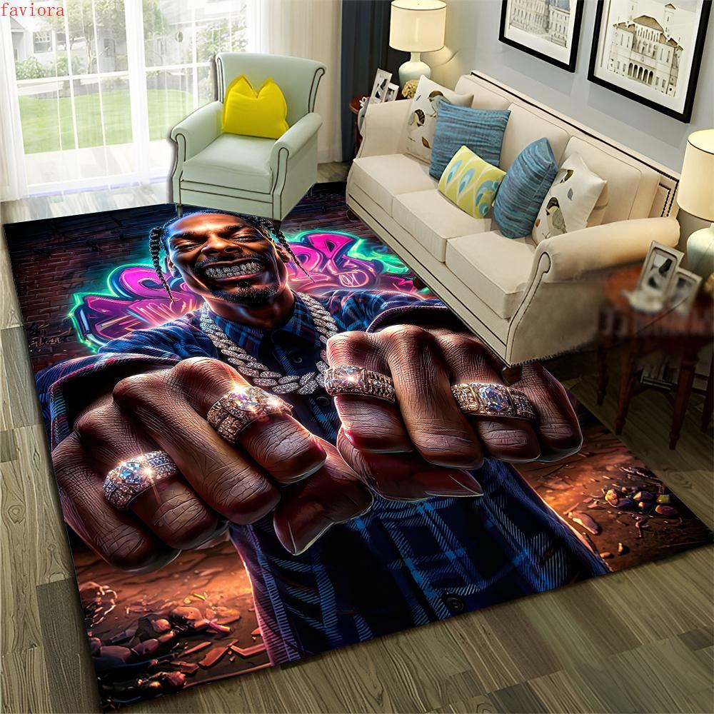 3D Top Rapper Legende Star Kunst Cartoon Hip Hop Teppich für Schlafzimmer Wohnzimmer Sofa Zuhause Fußmatte Dekor,großer Spiel-Rutschfester Bodenbelag