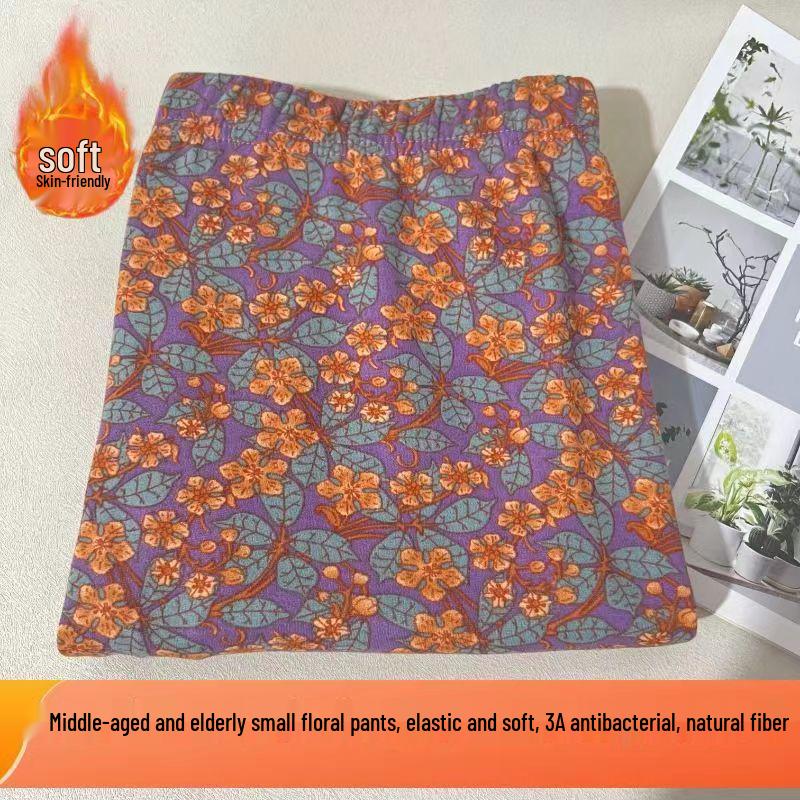 Thermal Fleece High-Waist Warm Pants for Women - Elastic Autumn Inner Layer for Middle-Aged & Elderly