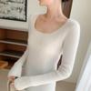 Women's 2025 Winter Slimming Cashmere Round Neck Sweater - Warm, Fitted, Knit Base Layer Top