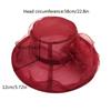 Women's Organza Church  Fascinator Bridal Tea Party Flower Wedding Hat Large Rim Basin Cap