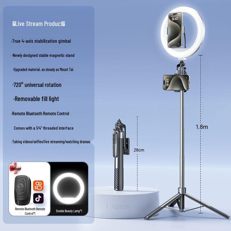 2025 Anti-Wackel Tragbarer Selfie-Stick & Handyhalter für Bodenfotografie