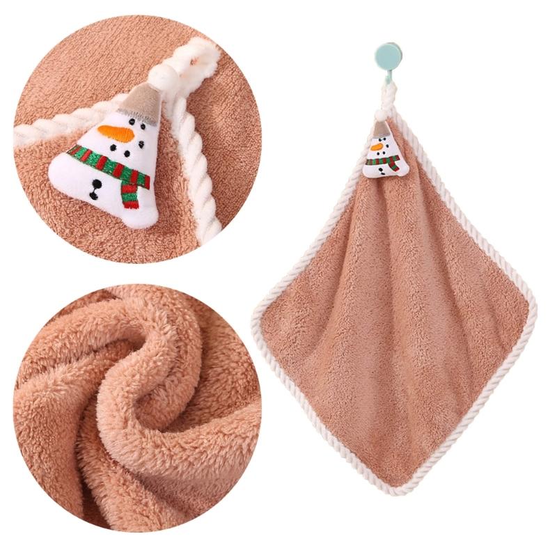Christmas Themed Hand Towel for Home Bathroom Kitchen Washcloths Soft Comfortable Strong Absorbent Washing Hand Towel