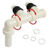 1 Set Double Waste Water Outlet Hose Pipe Adapter Use With Waste Hog Master For Caravan Motorhome RV Drainage Tee Accessories