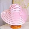 Elegant Ruffles Design Organza Mesh Hat Large Bow Breathable Tea Party Cap Wide Brim Sun Hat Resort Wear
