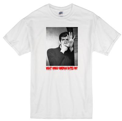 NORMAN BATES WWD ANTHONY PERKINS PSYCHO ALFRED HITCHCOCK MOVIE WHITE T-shirt