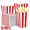 12 contenitori per popcorn, contenitori per snack, patatine fritte e secchielli per serate al cinema, per feste di compleanno, matrimoni, Natale, carnevale, strisce, sacchetti