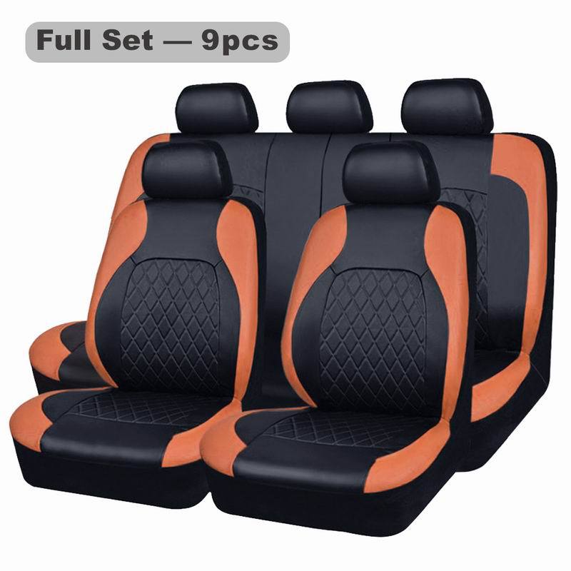 Universal PU Leather Car Seat Covers for 5 Seats All-season Auto Seat Cover Fit for Most Cars Interior Accessories