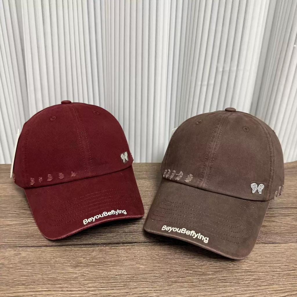 Fashion Hat Autumn Baseball Cap Children's Big Head Circumference Wide Eaves Show Small Face High Quality Korean Washed Ripped Cap Men