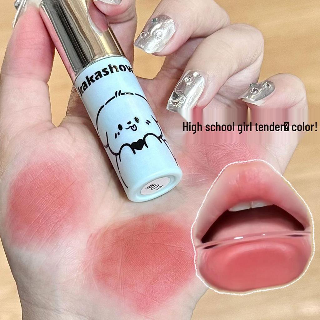 Kakashow Cloud Mousse Lip Glaze - Matte Foggy Autumn/Winter Peach Cream Apricot Whitening Nude Lipstick, Natural Look.