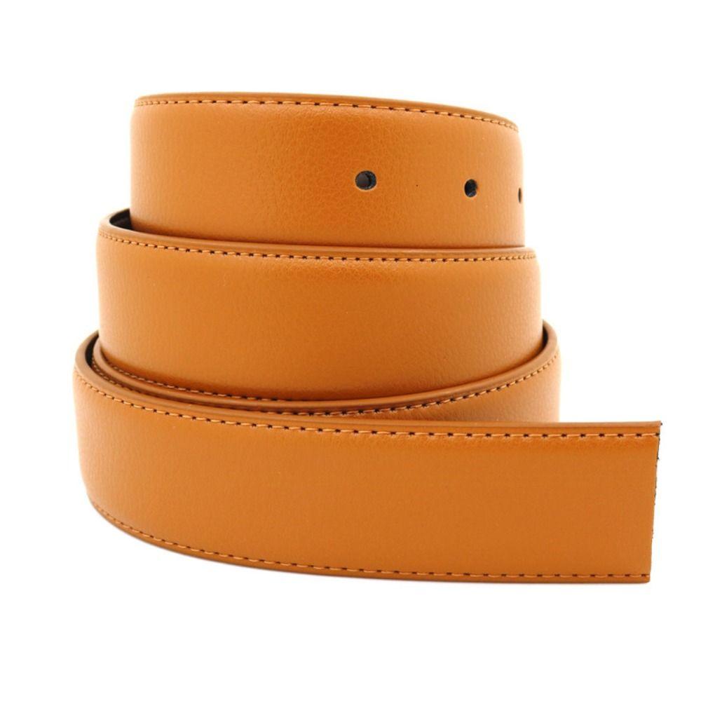 120cm Replacement No Buckle Belt Cowhide Pin Buckle Band Body Durable Genuine Leather Belt