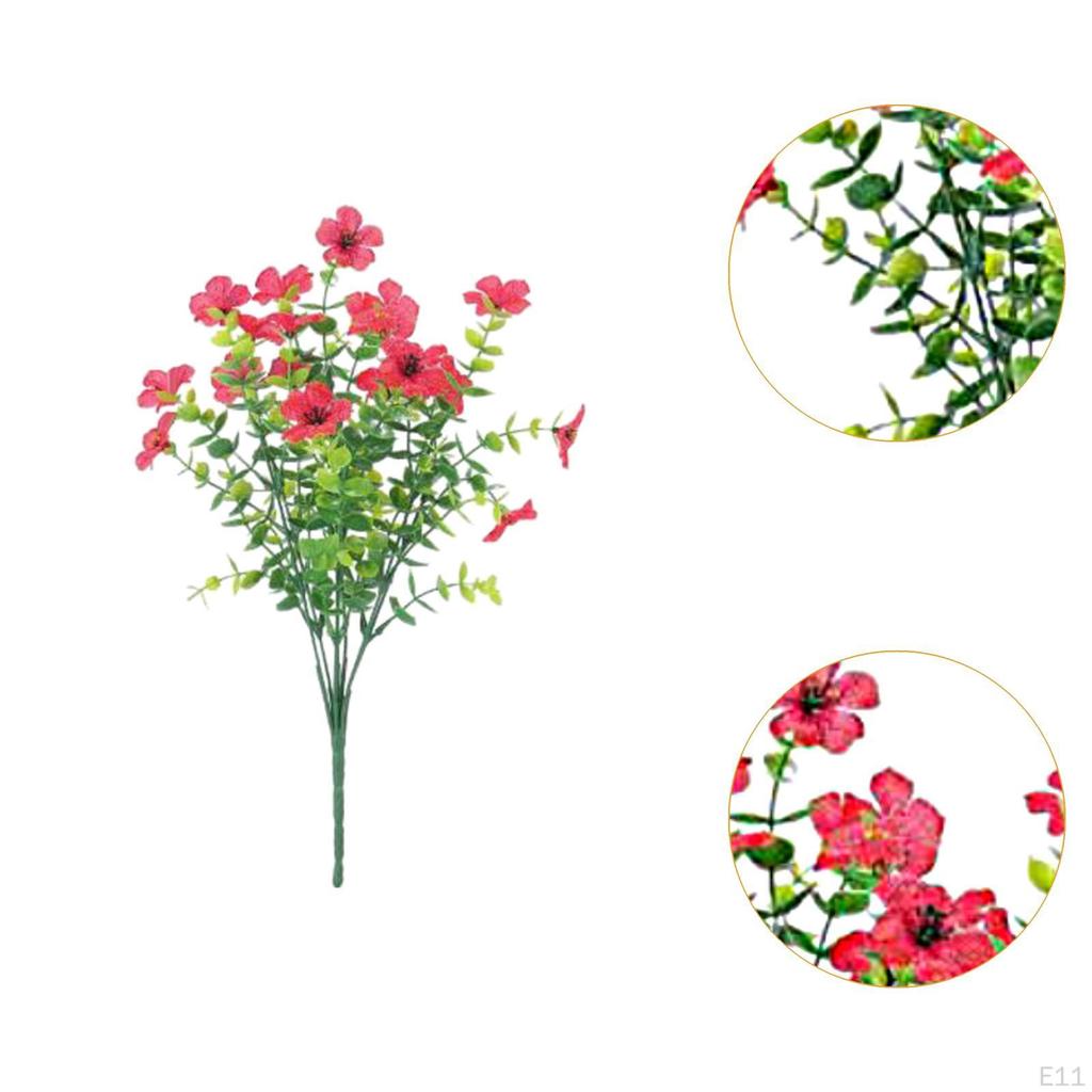 Artificial Violet Flower Bouquet Pick Fake Plant Faux Branch for Backyard