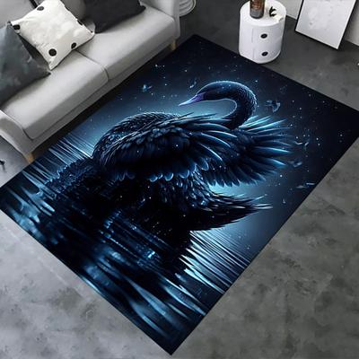 Black Swan Chair Mat: Office Carpet, Oversized Rug for Home Decor, Sofa Mat, Desk Protector, Gift for Office and Living Room
