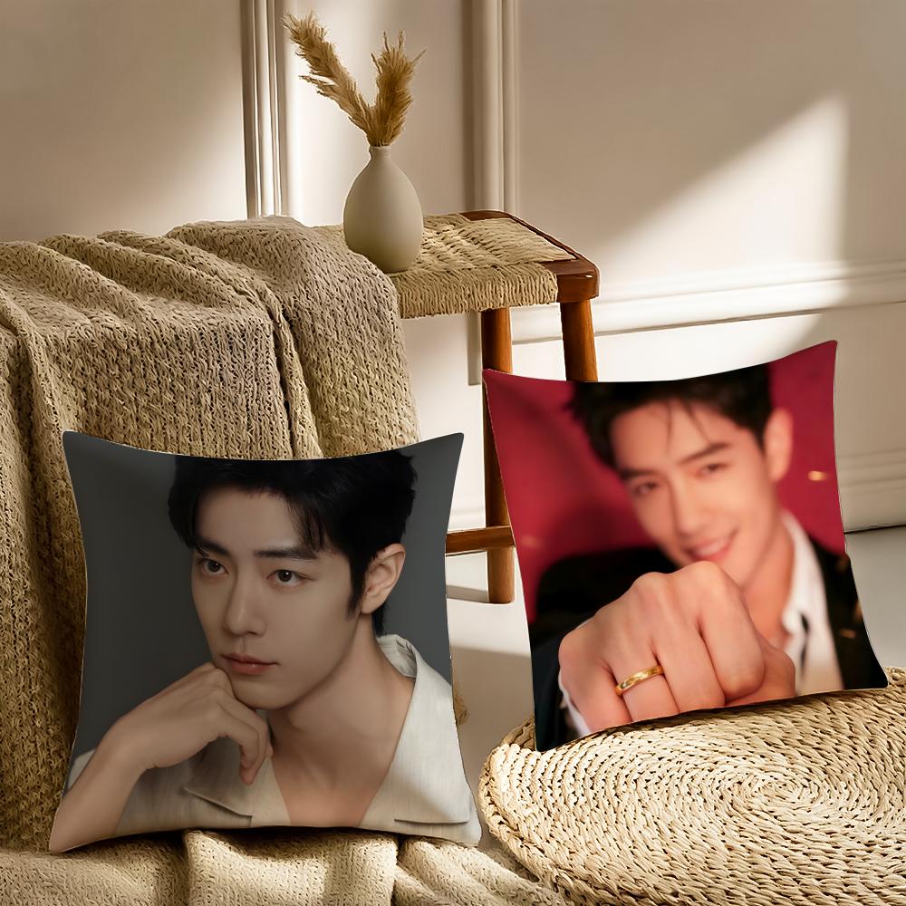 S-Sean Xiao Idol Fan Exclusive Cushion Cover Pillowcase Anti-Dustmite Living Room Sofa Decor Cushion Room