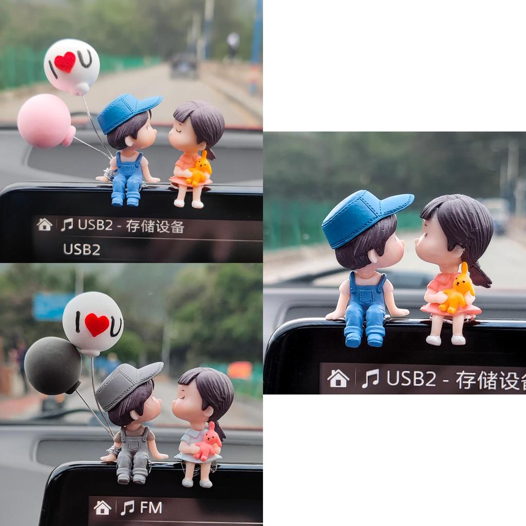 Niedliche Cartoon Harz Autodekoration Paar Figuren Für Auto Innenraum Und Heim Büro Dekor