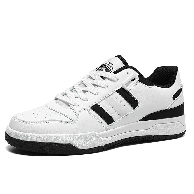 

Men Black Shoes New Lace-up Thick Sole Casual Sneakers Versatile Leather Muffin Shoes Elevated Male Board Footwear 42