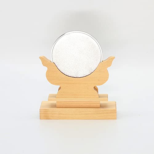 Kamidana no Sato Shinto Mirror, Kiso Hinoki Wood, 2 inches, Natural