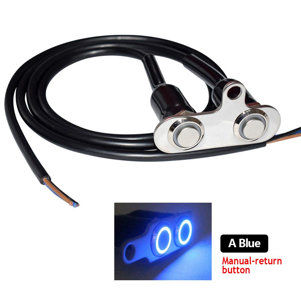 Double Head Stainless Steel LED Motorcycle Switch ON-OFF Handlebar Adjustable Mount Waterproof Switches Button DC12V Fog Light