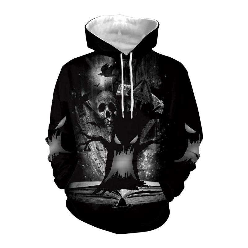 Halloween costume new digital printing dark couple casual sweater