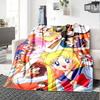 1pc Moonlit Sailor Magic flannel Blanket for Super Soft Cute Comfort Blanket for Travel Bedding Couch Sofa Blanket Y73025