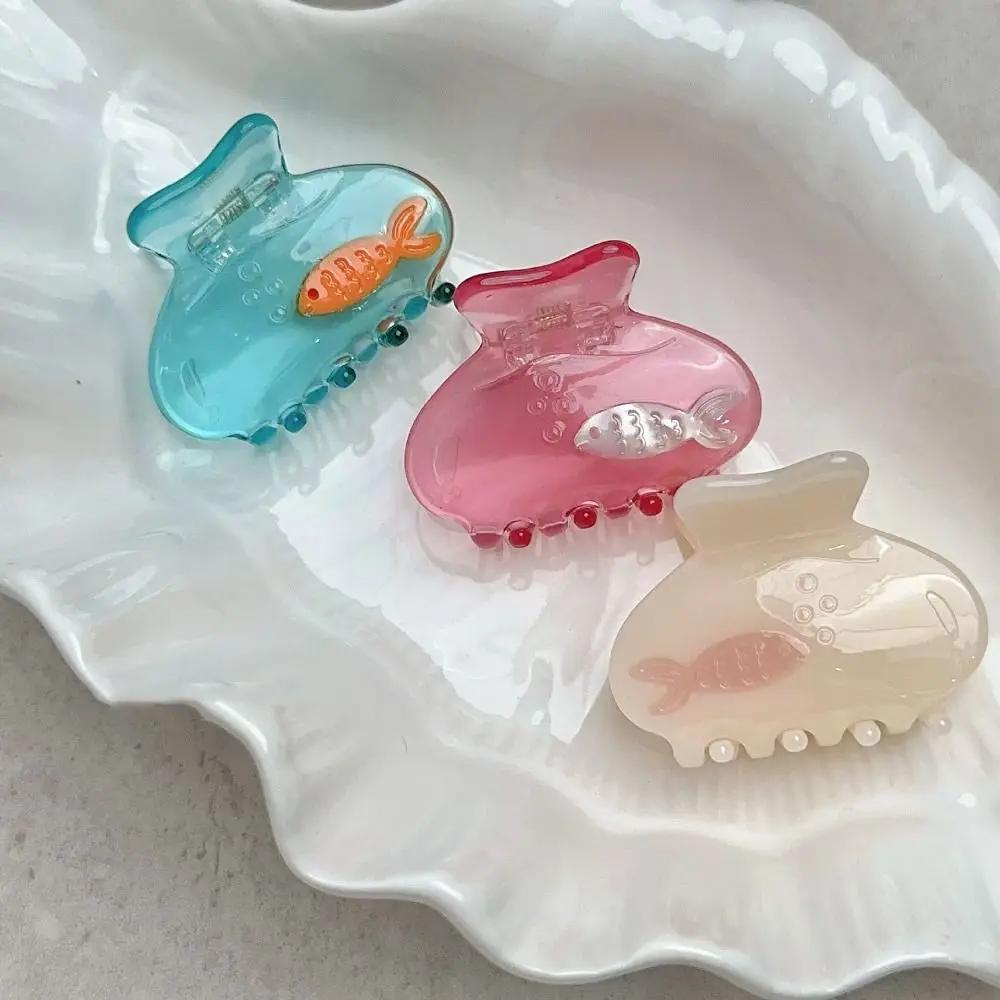 Fashion Transparent Fish Hair Claw Animal Small Shark Clip Acetate Hair Claw Hair Clip Korean Style Animal Hair Clip Party