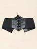 New Corset Black Wide Belts Pu Leather Punk Slimming Body Belts for Women Gothic Clothing Underbust Elastic Bustier Dress Girdle