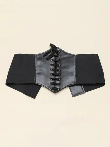 New Corset Black Wide Belts Pu Leather Punk Slimming Body Belts for Women Gothic Clothing Underbust Elastic Bustier Dress Girdle